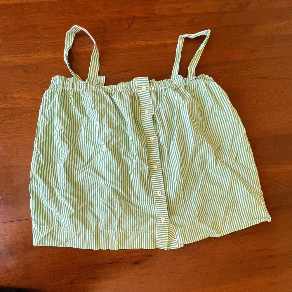J. Crew Striped Cotton Babydoll Tank Blouse